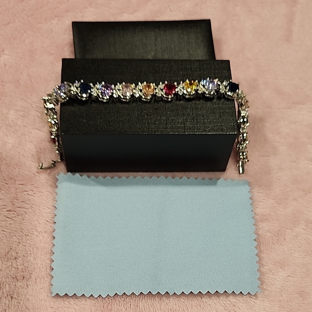 Elegant Multicolor Gemstone Bracelet - Picture 5 of 7